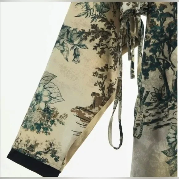 ZARA PRINTED WRAP ROBE - Picture 8 of 8